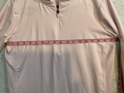 Athletic Works Pullover Womens XXL Pink 1/4 Zip Mock Neck Long Sleeve Stretch
