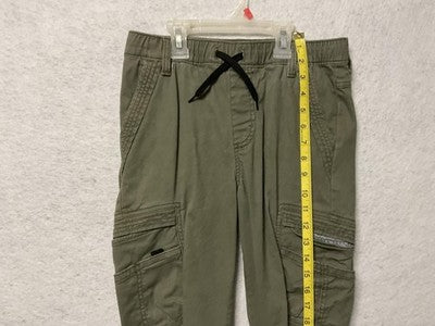 Wrangler Pants Boys 12 Regular Green Cargo Jogger Elastic Waist Pockets