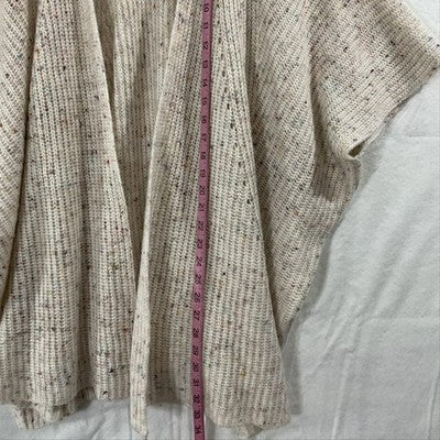 David And Young Sweater Cape Womens One Size White Open Knit Poncho Relaxed