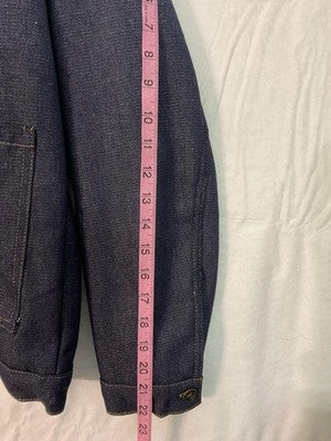 Ashley Stewart Jacket Womens Medium Blue Denim Sherpa Collar Lined Warm Winter