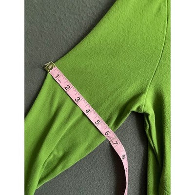 Banana Republic Green Pullover XS Ribbed V Neck Long Sleeve Y2K Pockets