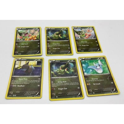 Pokemon TCG Card Lot Axew Deino Dratini Dragon Type 6 Card Bundle Mixed Sets