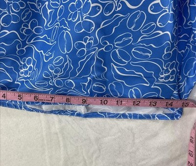 Smede Swim Trunks Mens 3XL Blue Tropical Floral Elastic Waist Mesh Pockets