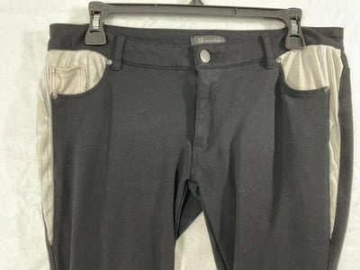 Shinestar Pants Womens 2XL Black Jegging Stretch Knit Slim Leg Zip Pockets