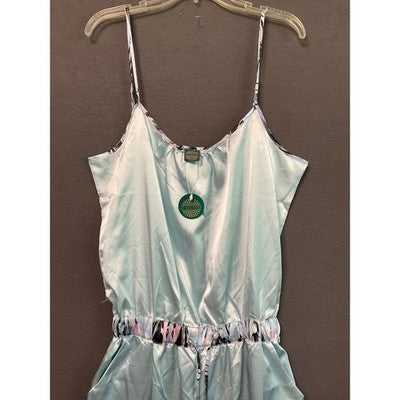 NWT Honey Minx SATIN Jajamas Harper One Piece Jumpsuit Sleep Set M/L Pockets