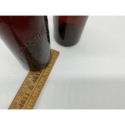 Scarborough Whitby Breweries Amber Glass Beer Bottles Set 2 Brown Antique Target