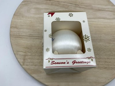 Christmas Bauble Peace On Earth Blue Elk Bluefield White Ornament 70's Vintage