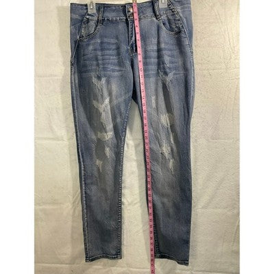 VIP Jeans Skinny Jeans Womens 13 Blue Distressed Ripped Denim Streetwear