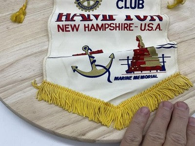 Rotary Club Hampton New Hampshire USA Marine Memorial Satin Banner Flag Pennant
