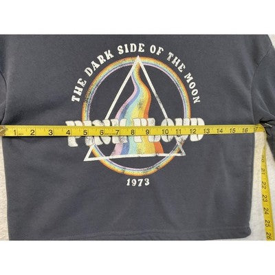 Pink Floyd Sweatshirt Youth Small Gray Dark Side of the Moon 1973 Cropped