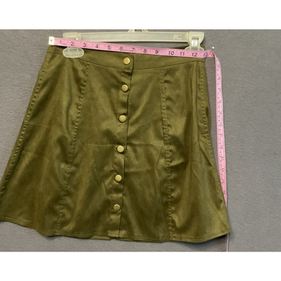 Button Front Skirt Womens (Juniors) Small A-Line Mini High Waist Casual Modern