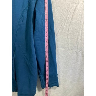 Danskin Now Track Jacket Women 2X Teal Tropic Full Zip Mock Neck Activewear