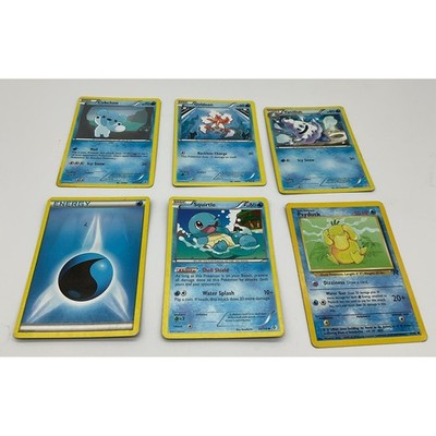 Pokemon Water Type Card Lot Squirtle Psyduck Goldeen Cubchoo Vanillish Energy