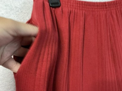 A La Carte Collection Pants Women Medium Red Ribbed Knit Tapered Leg Elastic VTG
