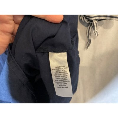 Crown & Ivy Off Shoulder Mini Dress/Top L, Blue, 3/4 Tie Sleeves, Sexy Sailor