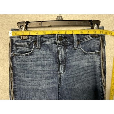 Universal Thread Jeans Womens 2 /28R Blue High Rise Skinny Tuxedo Stripe Stretch