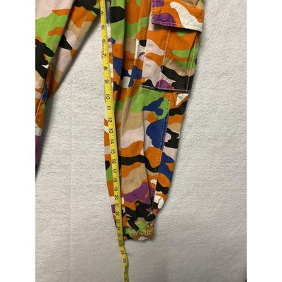 Forever 21 Cargo Pants Womens Small Multicolor Camo Jogger Pockets Streetwear
