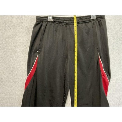 Holloway Pants Mens XL Black Red Athletic Track Warmup Zipper Leg Drawstring