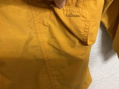 Larry Levine Jacket Womens Medium Yellow Twill Parka Zip Pockets Drawstring