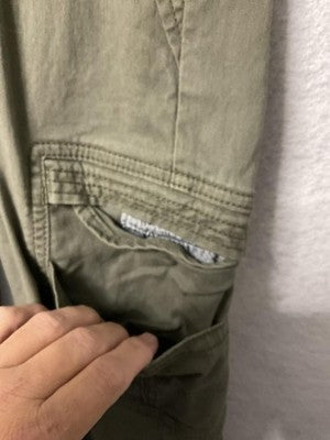 Wrangler Pants Boys 12 Regular Green Cargo Jogger Elastic Waist Pockets