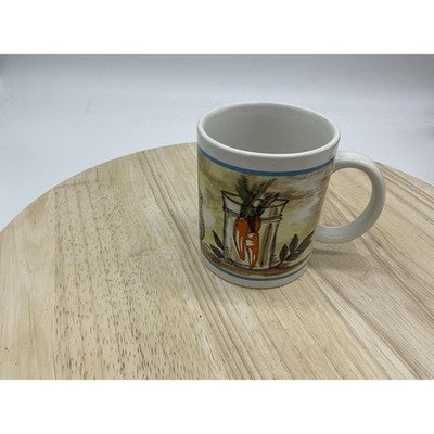 Carrot Jar Artwork Ceramic Coffee Mug Cup Farmhouse Country Kitchen Rustic VTG