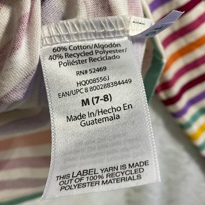Wonder Nation Long Sleeve Tee Kids M 7-8 Multi Color Striped Tough Tee NEW