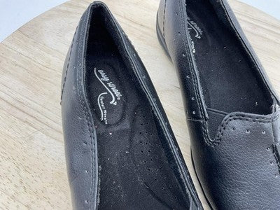 Easy Street Comfort Wave Shoes Womens Size 8 Black Loafers Casual Slip On