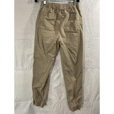 Perry Ellis Pants Unisex Kids 10-12 Beige School Uniform Jogger Twill Stretch