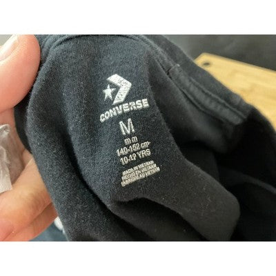 Converse Long Sleeve T-Shirt Boys Youth Medium Black Excellent Graphic Logo
