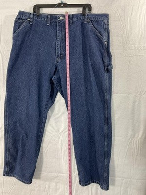 Wrangler Carpenter Jeans Mens 44x30 Blue Relaxed Straight Denim Utility Workwear