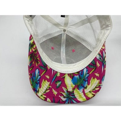 Pepperoni Grill Trucker Hat Unisex OSFM Pink Floral Tropical Mesh Snapback Cap