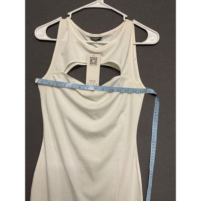 Zeagoo White Stretch Cutout Bodycon Dress Sleeveless Women's Size S NWT