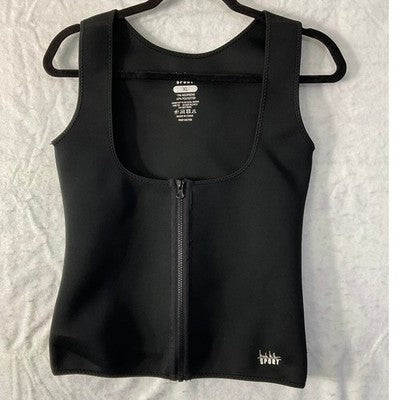 Nicole Miller Sport Waist Trainer Vest Women XL Black Neoprene Zipper Workout