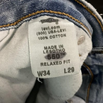 VTG Levi's 560 Jeans Men 34x29 Blue Light Wash Relaxed Fit Tapered Denim 5Pocket