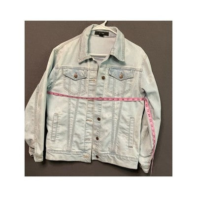 Forever 21 Women's Jean Jacket Small Light Wash Cotton Blend Casual Streetwear