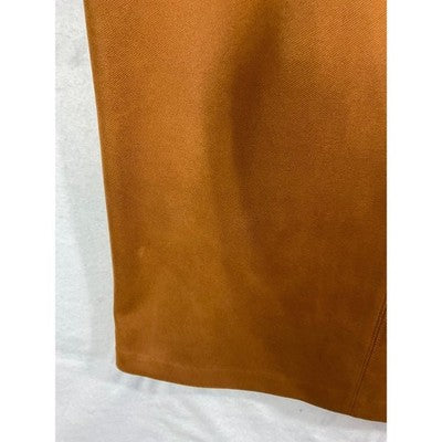 Marc New York Pencil Skirt Womens Med Brown Button Front Tie Waist Midi Office