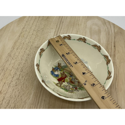 Royal Doulton VTG Bunnykins Cereal Bowl Camping Scene Nursery Ware Made England