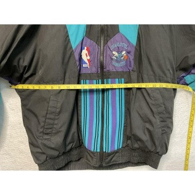 Vintage Charlotte Hornets PufferJacket Mens Large NBA Reversible Pro Player 90s