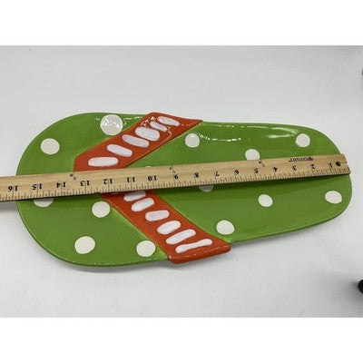 MSC Mainstreet Collection Flip Flop Platter Hand Painted 17 Inch Serving Tray