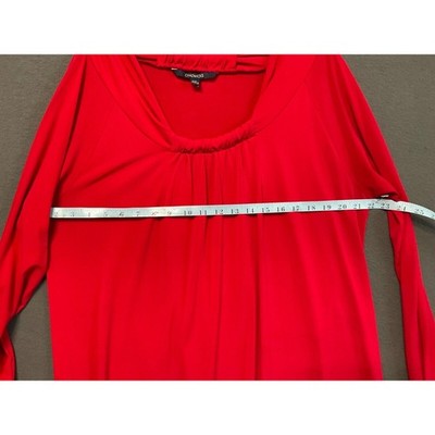 Chadwicks PXL Red Liquid Knit Dress Square Neck Stretch 90s Romantic