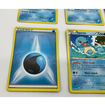 Pokemon Water Type Card Lot Squirtle Psyduck Goldeen Cubchoo Vanillish Energy
