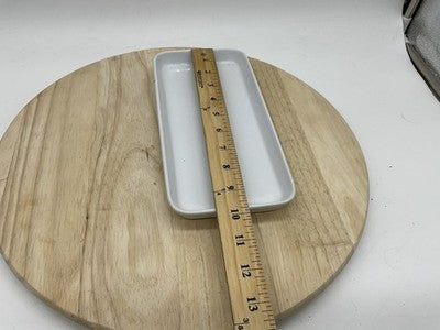 Grove Collaborative White Ceramic Vanity Tray Small Rectangular Bathroom Sink
