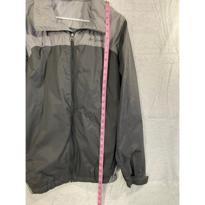 Columbia Windbreaker Jacket Mens Small Gray Full Zip Mesh Lined Hiking Coat