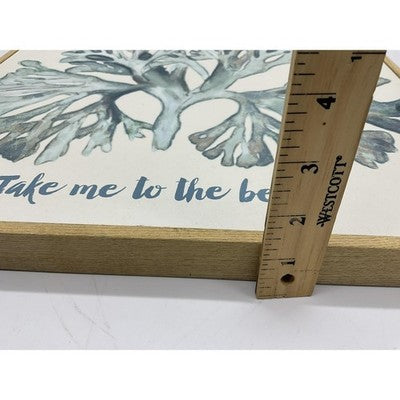 Designs Direct Take Me To The Beach Coastal Wall Art Framed Wood Sign Decor