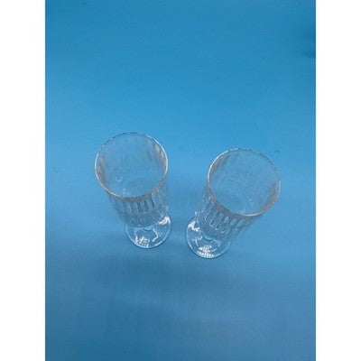 2 Ribbed Crystal Luigi Bormioli Champagne Flutes/Glasses W/stickers