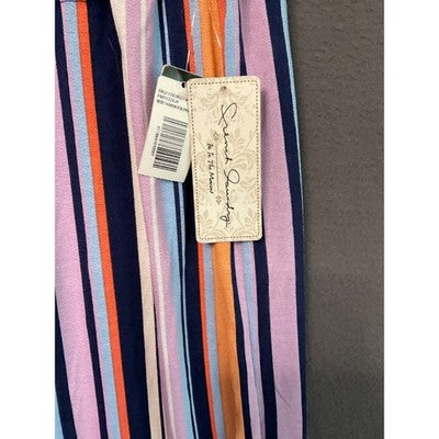 French Laundry Women’s M Colorful Striped Pants Liquid Knit Pull On NWT