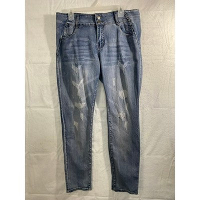 VIP Jeans Skinny Jeans Womens 13 Blue Distressed Ripped Denim Streetwear