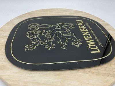 Lowenbrau Light & Dark Special Beer Advertising Sign Black Gold Plaque Vintage