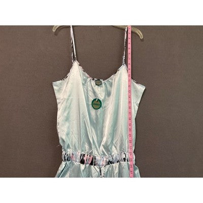 NWT Honey Minx SATIN Jajamas Harper One Piece Jumpsuit Sleep Set M/L Pockets