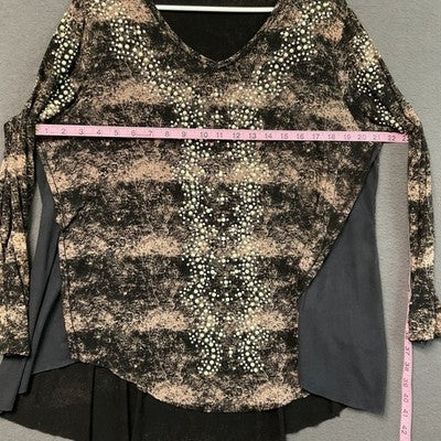 Voice of California Shirt Womens 1XL Embellished Layered Long Sleeve Top